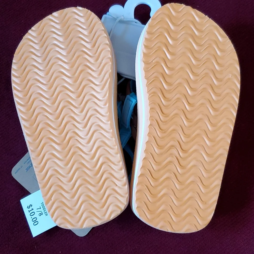 3 pair Toddler Girls Shoes Water Shoes Flip Flops Glitter Sandals Size 7/8 NWT - Picture 7 of 10